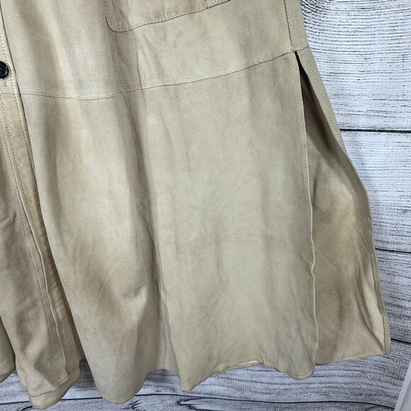 Vintage Dsquared 2 Button Down Natural Suede Maxi Skirt With Pockets Size 40/S - Picture 8 of 14